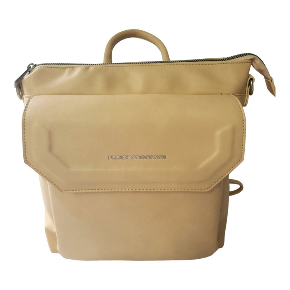 NEW French Connection Women's Elise Convertible Faux Leather Backpack, Camel NWT - Picture 6 of 8